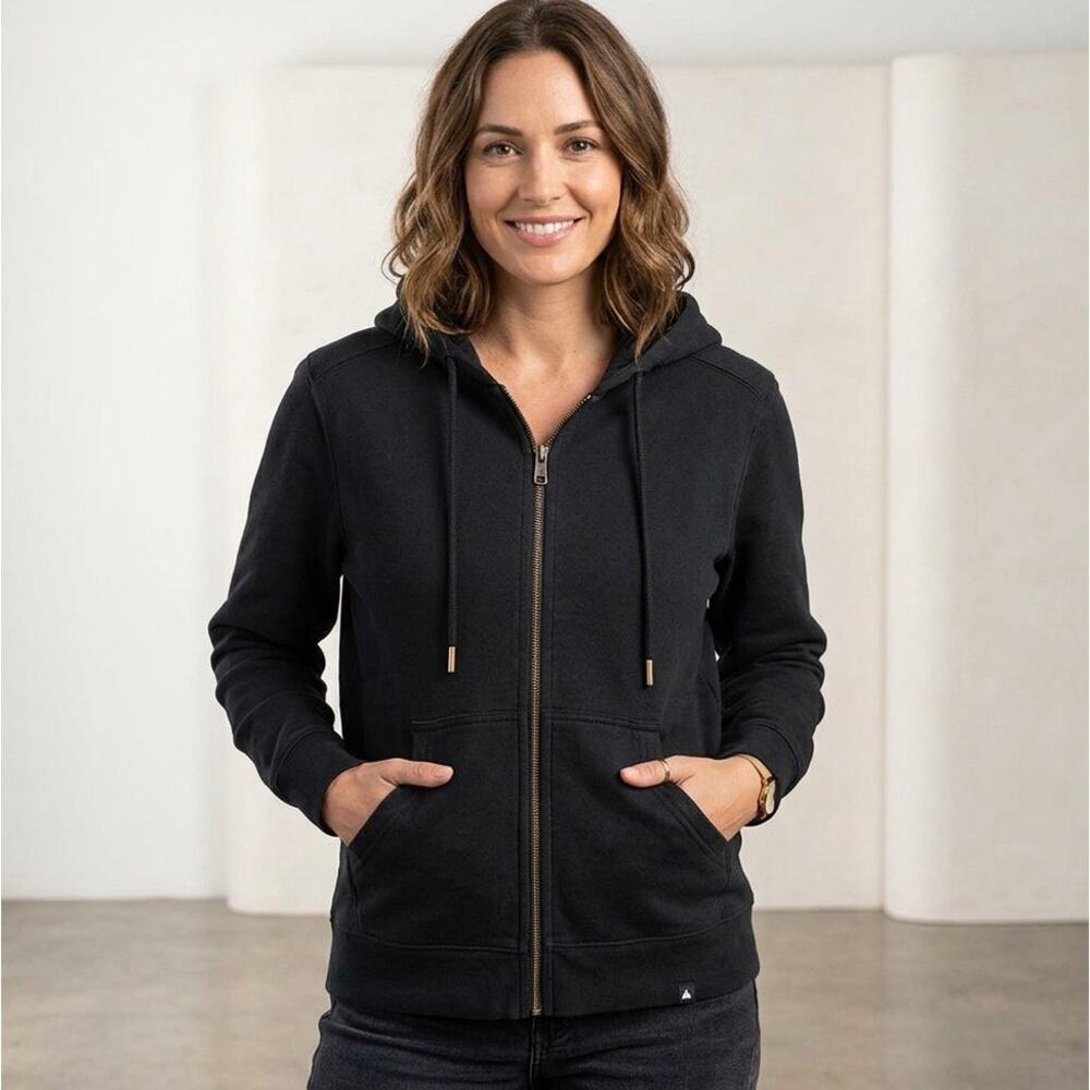 American Giant Hoodie Sweatshirt Relaxed Classic Full Zip Black Size Large NEW